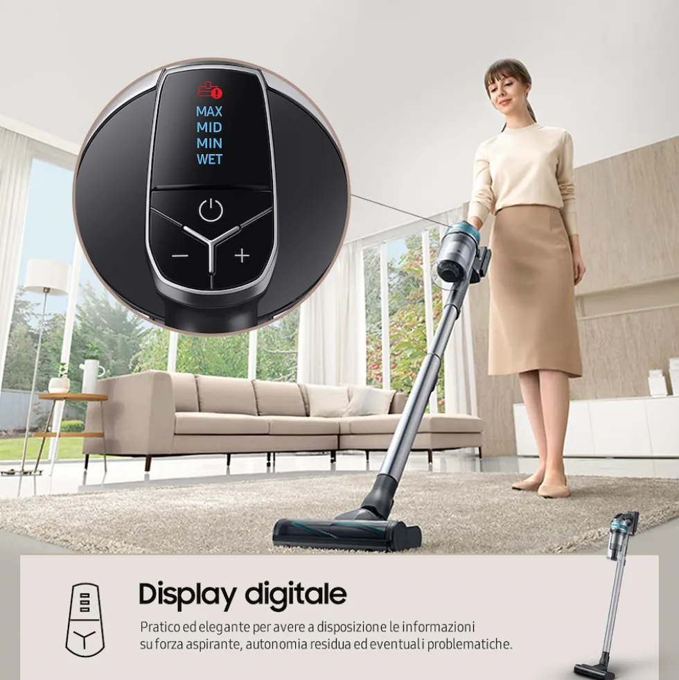 Scopa ricaricabile Samsung Jet 75B PET, 200W, 60 min autonomia