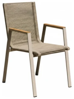 Sedia con braccioli Amicasa 2509 002 GUADALUPE Art 3 Khaki e Champagne
