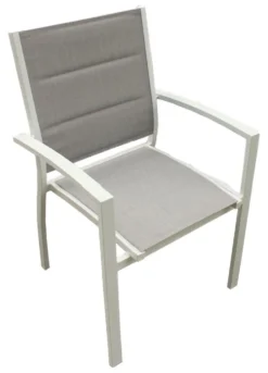 Sedia con braccioli Amicasa LS TC 804 VANIA Bianco e Grigio