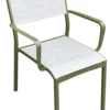 Sedia con braccioli Amicasa LY AC 062 CAROL Verde oliva e Grigio chiar