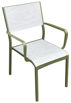 Sedia con braccioli Amicasa LY AC 062 CAROL Verde oliva e Grigio chiar