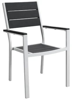 Sedia con braccioli Amicasa YC 051 CORTINA Bianco e Grigio