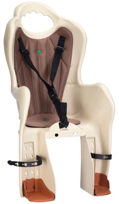 Seggiolino bici HTP Design ELIBAS P per portapacchi Beige e Marrone