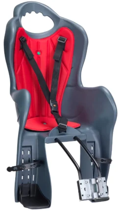 Seggiolino bici HTP Design ELIBAS T a telaio Antracite e Rosso