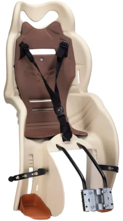 Seggiolino bici HTP Design SANBAS T a telaio Beige e Marrone