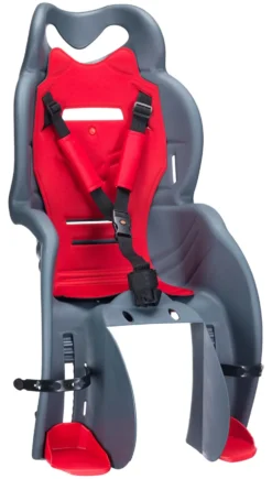 Seggiolino bici HTP Design SANBAS P per portapacchi Antracite e Rosso