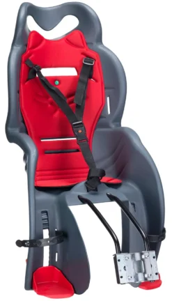 Seggiolino bici HTP Design SANBAS T a telaio Antracite e Rosso