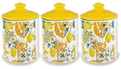 Set barattoli Ar.Ca. 56901 LEMON Giallo e Bianco