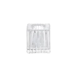 Set 6 candelabri in glass rigato trasparente 4 x 4 x h 4 cm - Floreal