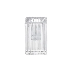 Set 6 candelabri in glass rigato trasparente 4 x 4 x h 6 cm - Floreal