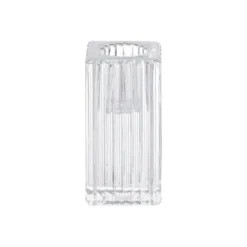 Set 6 candelabri in glass rigato trasparente 4 x 4 x h 7,5 cm - Floreal
