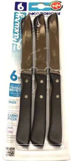Set coltelli Coltellerie Inox Bonomi 38006 per pizza Nero
