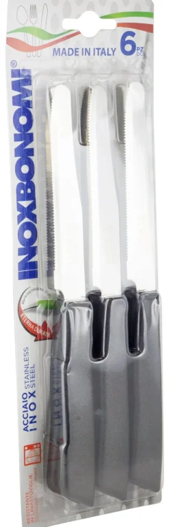Set coltelli Coltellerie Inox Bonomi 30006NSC lama dentata (11cm) Nero