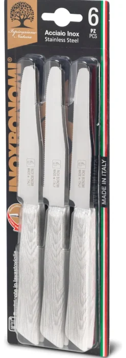 Set coltelli Coltellerie Inox Bonomi 60006S lama dentata (11cm) Legno