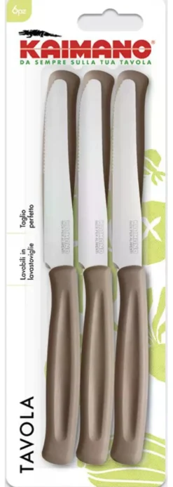 Set coltelli Kaimano 1023389 DINAMIK punta dentata Marrone