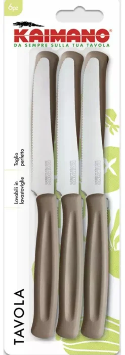 Set coltelli Kaimano 1023397 DINAMIK lama seghettata Marrone