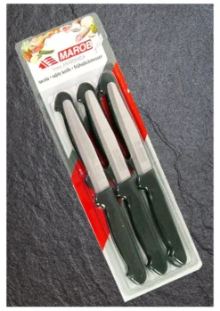 Set coltelli Marietti 1860 24AB06N ANATOMICA lama dentata (11cm) Nero
