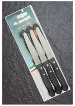 Set coltelli Marietti 1860 24RBV6N RIVETTATA lama dentata (11cm) Nero