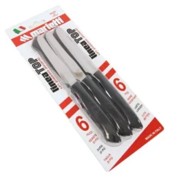 Set coltelli Marietti 1860 13TPB06N TOP lama dentata (11cm) Nero