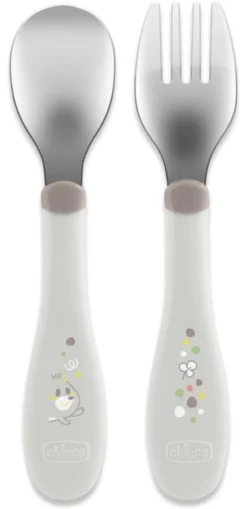 Set cucchiaio e forchetta bimbi Chicco 00016102350000 Grigio