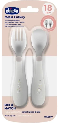 Set cucchiaio e forchetta bimbi Chicco 00016102350000 Grigio