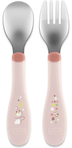 Set cucchiaio e forchetta bimbi Chicco 00016102150000 Rosa