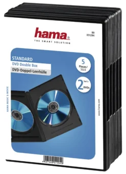Set custodie CD e DVD Hama 00051294 5 pz Doppie Black