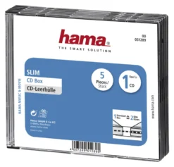 Set custodie CD e DVD Hama 00051289 5 pz Slim