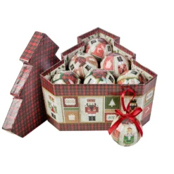 Set 12 decorazioni albero scatola regalo ad albero Ø 7,5 cm - Decor