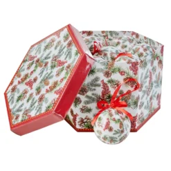 Set 14 decorazioni alberoscatola regalo esagonale Ø 7,5 cm - Decor
