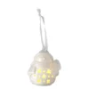 Set 2 decorazioni in porcellana Pupazzo di neve con LED7,5 x 6 x h 8,5 cm - Decor