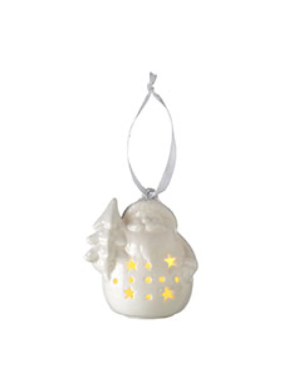 Set 2 decorazioni in porcellana Babbo Natale con LED7,5 x 6 x h 8,5 cm - Decor