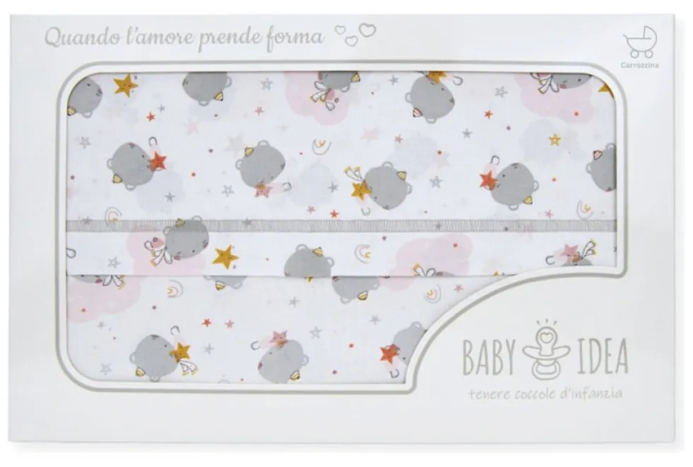 Set lenzuola culla Baby Idea LCFR Fantasia rosa
