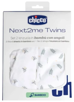 Set lenzuola culla Chicco 09101126350990 NEXT2ME TWINS Greenery