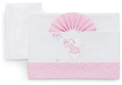 Set lenzuola culla Italbaby 15 3010 101 BEAR carrozzina Rosa