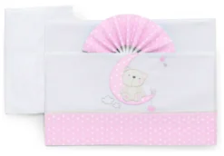 Set lenzuola culla Italbaby 15 3010 401 MOON carrozzina Rosa