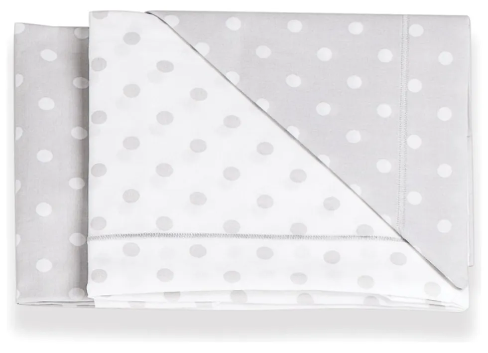 Set lenzuola culla Italbaby 020 1288 04 NEXT2ME FOREVER Pois grey