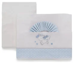 Set lenzuola culla Italbaby 015 3010 502 UNICORN carrozzina Azzurro