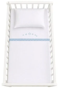 Set lenzuola lettino Baby Idea LSAZ LITTLE STAR completo Azzurro