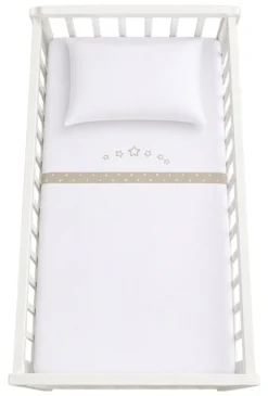Set lenzuola lettino Baby Idea LSBG LITTLE STAR completo Beige