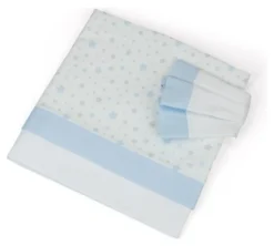 Set lenzuola lettino Baby Idea L2006AZ STELLINE completo Azzurro