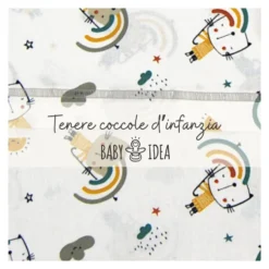 Set lenzuola lettino Baby Idea LLFB completo Fantasia beige