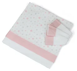 Set lenzuola lettino Baby Idea L2006RS STELLINE completo Rosa