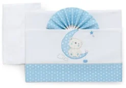 Set lenzuola lettino Italbaby 15 2010 402 MOON completo Azzurro