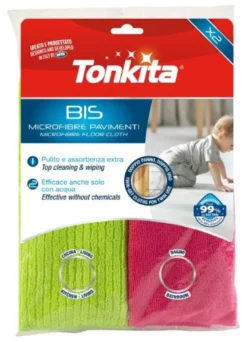 Set panni pavimenti Tonkita TK28487 Bis Verde e Rosso