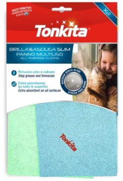 Set panni Tonkita TK28662 Brilla&Asciuga slim Verde e Azzurro
