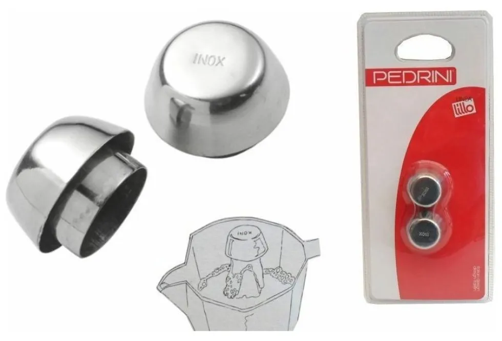 Set paraspruzzi caffettiere Pedrini 130 LILLO Cromo lucido