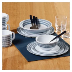 Set piatti campeggio Brunner 0830148N C6T MIDDAY BLUEBAY Bianco e Blu