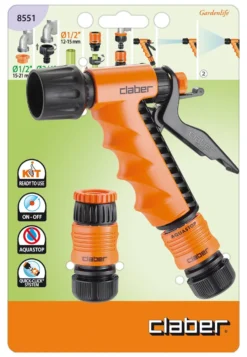 Set pistola irrigazione Claber 8551 GARDENLIFE Ergo Kit (per tubo 1/2"