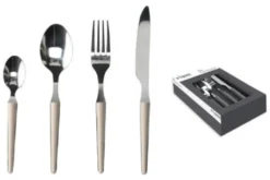 Set posate tavola Tognana R7799242790 ZEN Crema e Cromo